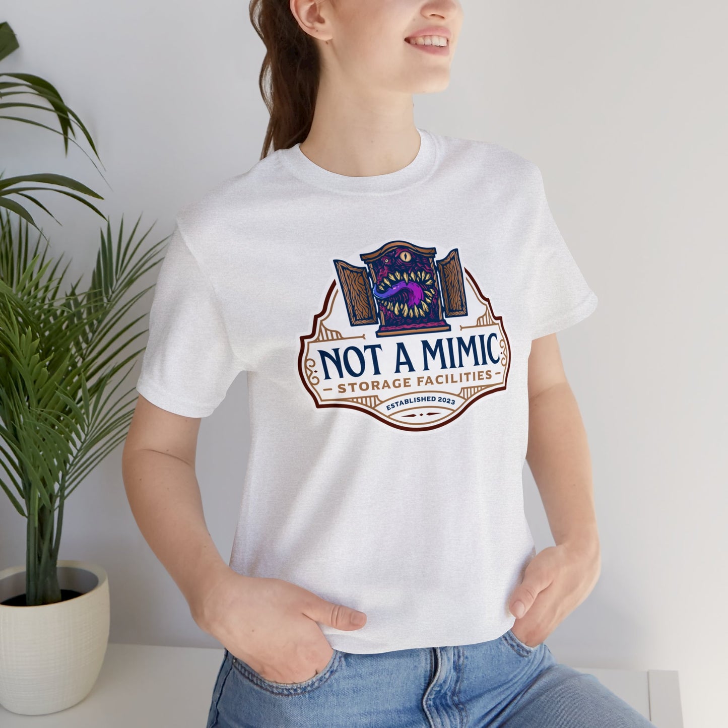 Not a Mimic Storage Facilities | Side Hustle Collection | Retail Fit Fantasy Geek Cotton T-shirt