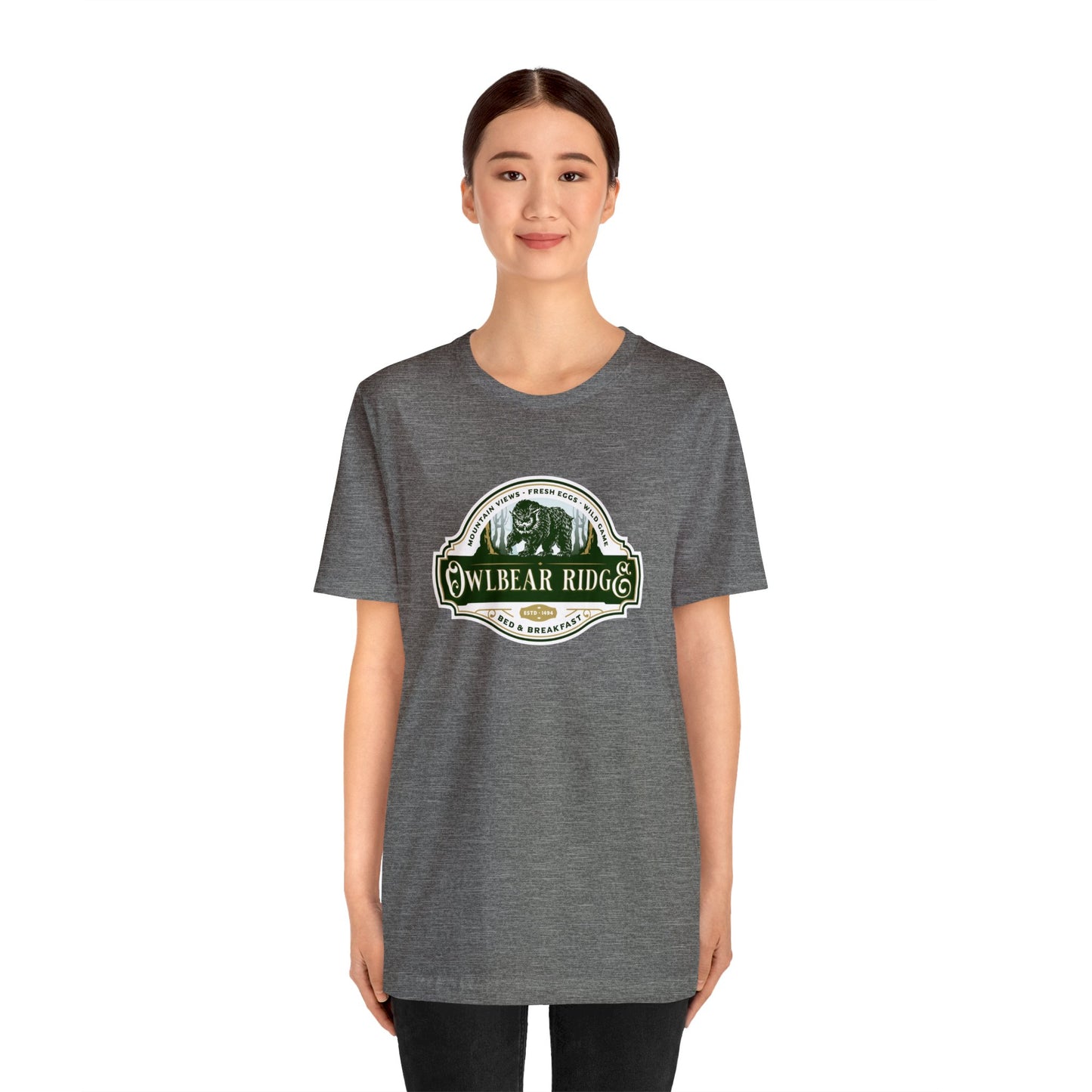 Owlbear Ridge Bed and Breakfast | Side Hustle Collection | Retail Fit Fantasy Geek Cotton T-shirt