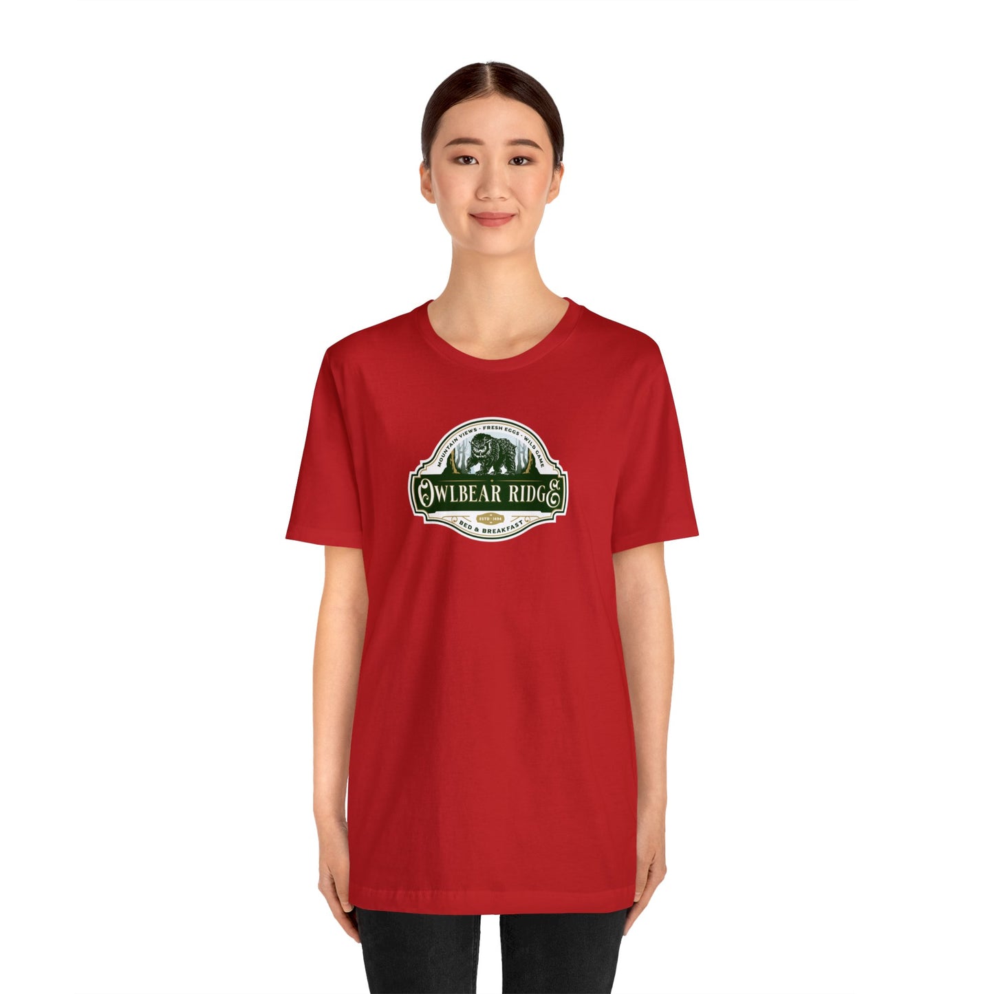 Owlbear Ridge Bed and Breakfast | Side Hustle Collection | Retail Fit Fantasy Geek Cotton T-shirt