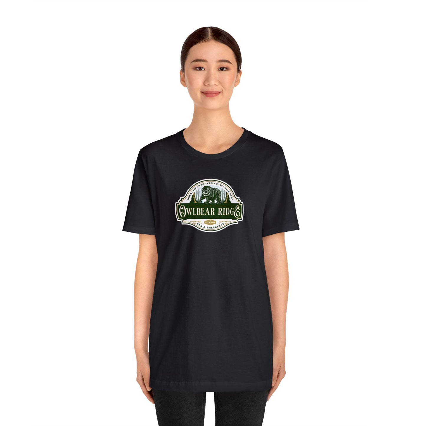 Owlbear Ridge Bed and Breakfast | Side Hustle Collection | Retail Fit Fantasy Geek Cotton T-shirt