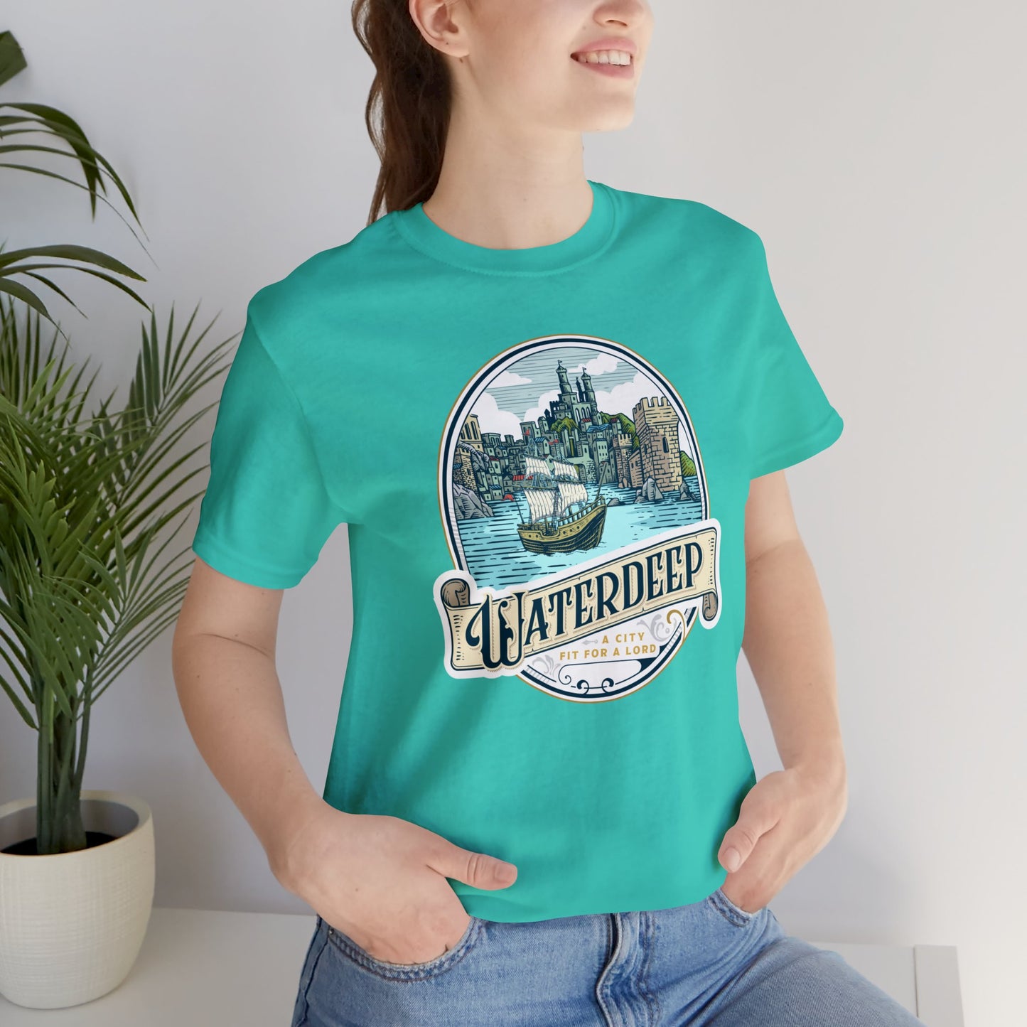Waterdeep | Wish You Were Here Collection | Retail Fit Fantasy Geek Cotton T-shirt