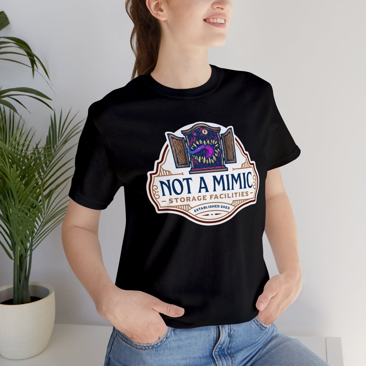 Not a Mimic Storage Facilities | Side Hustle Collection | Retail Fit Fantasy Geek Cotton T-shirt