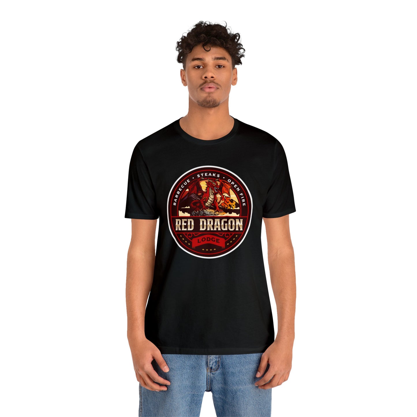Red Dragon Lodge | Side Hustle Collection | Retail Fit Fantasy Geek Cotton T-shirt