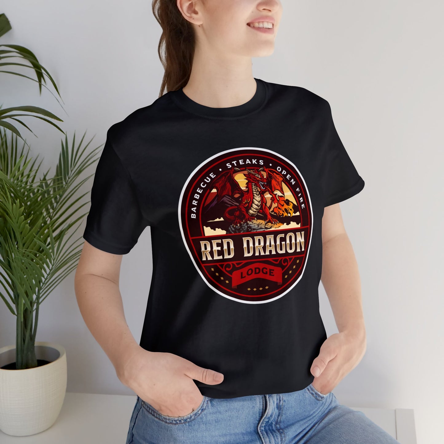 Red Dragon Lodge | Side Hustle Collection | Retail Fit Fantasy Geek Cotton T-shirt