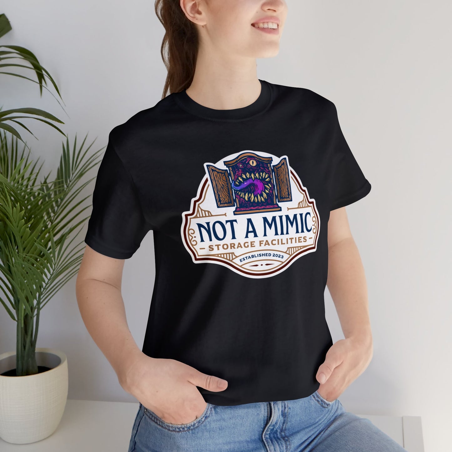 Not a Mimic Storage Facilities | Side Hustle Collection | Retail Fit Fantasy Geek Cotton T-shirt