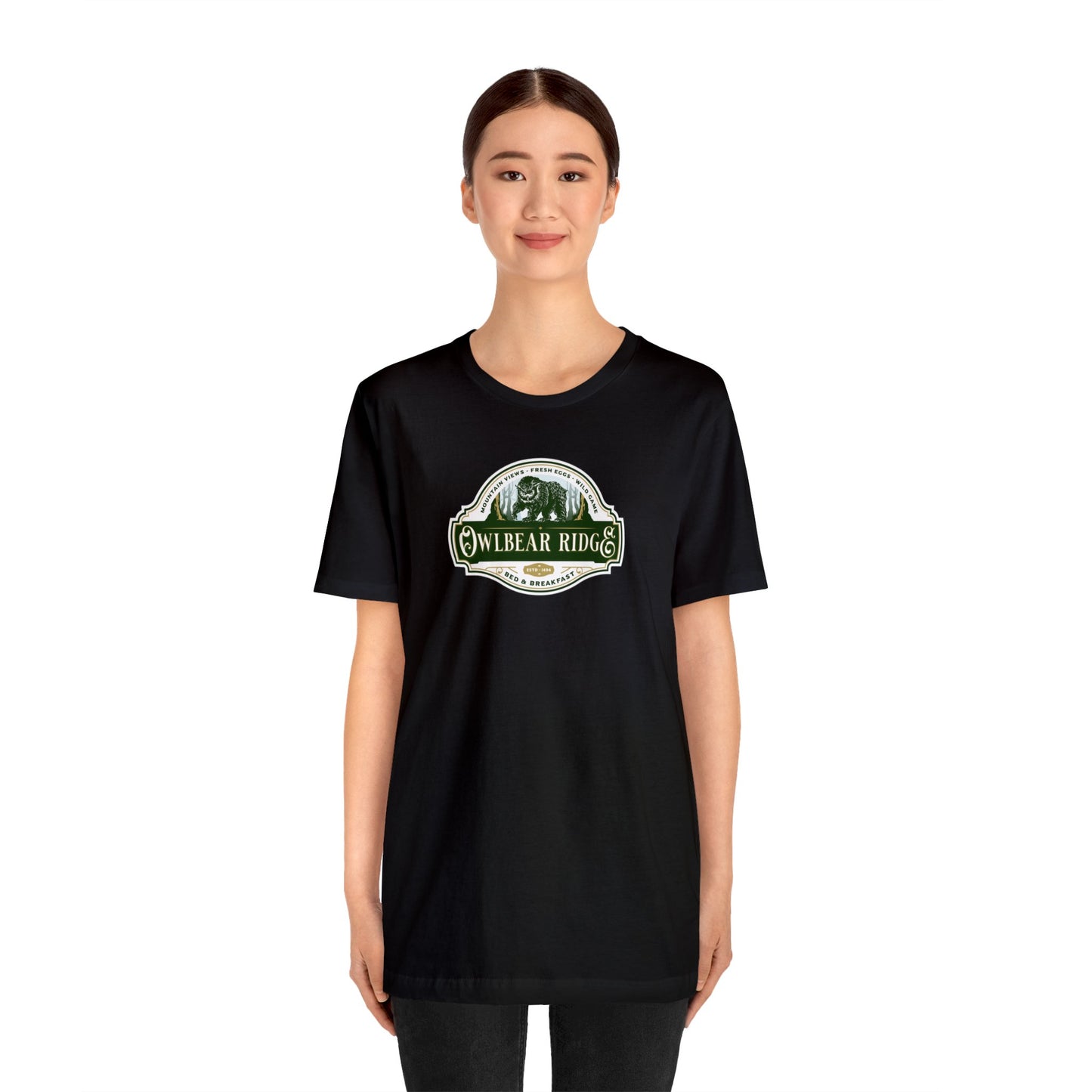 Owlbear Ridge Bed and Breakfast | Side Hustle Collection | Retail Fit Fantasy Geek Cotton T-shirt