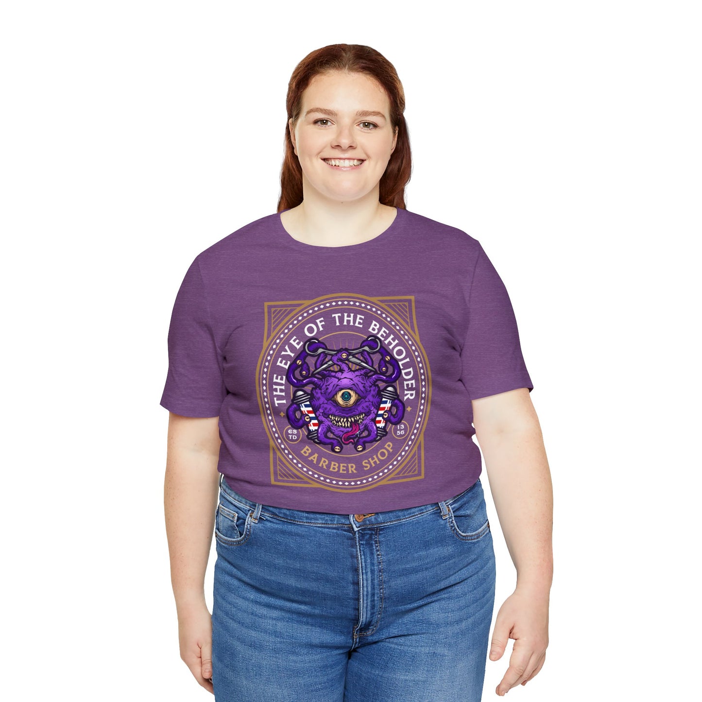 Eye of the Beholder Barber Shop | Side Hustle Collection | Retail Fit Fantasy Geek Cotton T-shirt