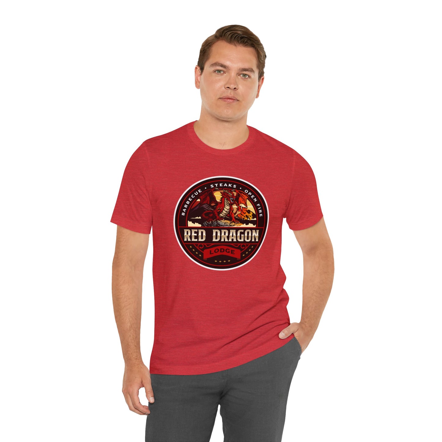 Red Dragon Lodge | Side Hustle Collection | Retail Fit Fantasy Geek Cotton T-shirt
