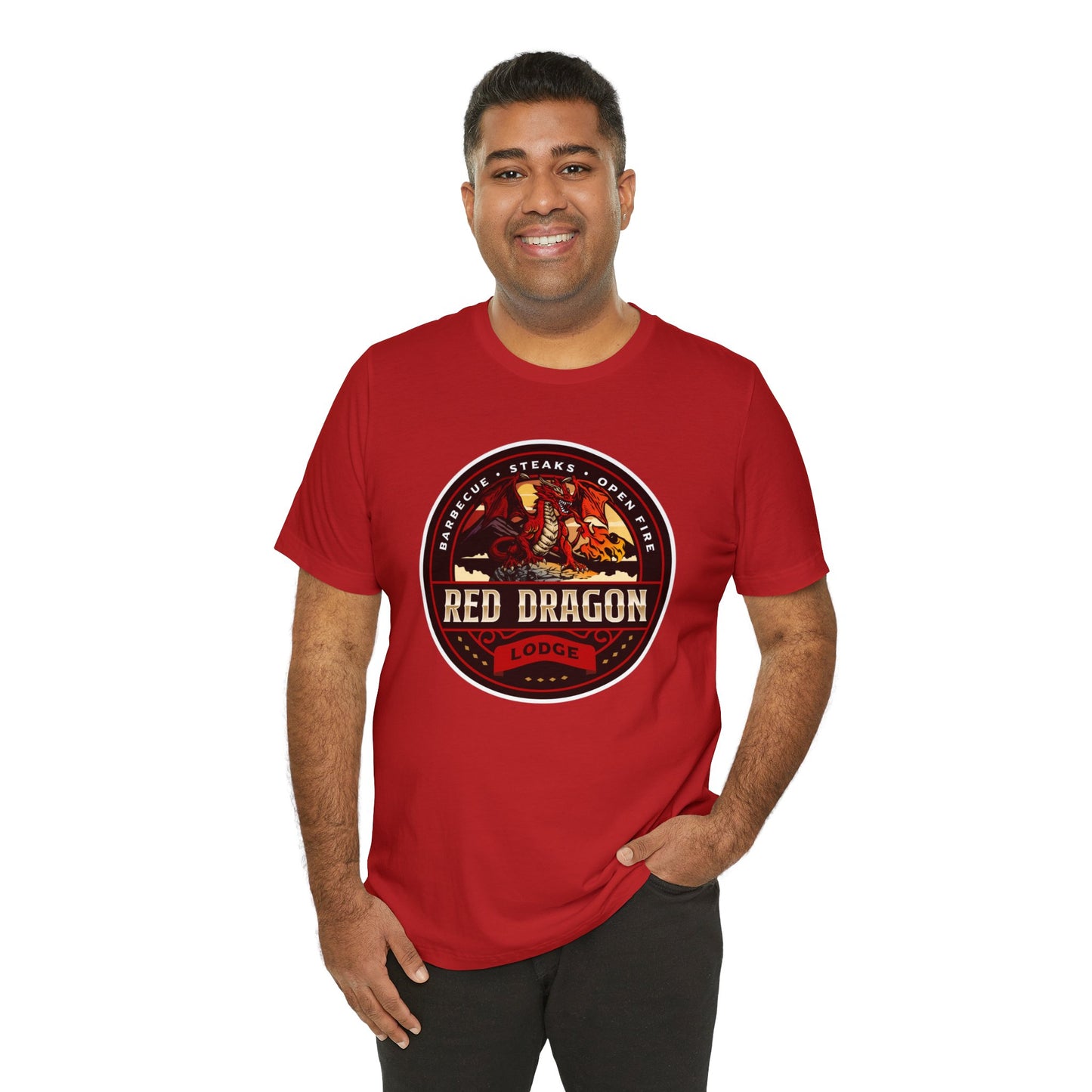 Red Dragon Lodge | Side Hustle Collection | Retail Fit Fantasy Geek Cotton T-shirt
