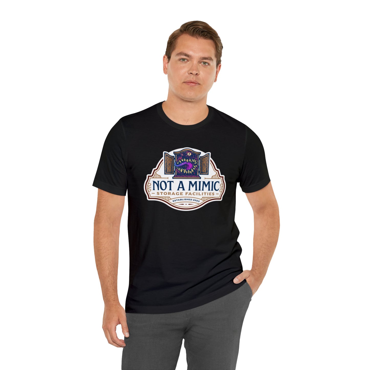 Not a Mimic Storage Facilities | Side Hustle Collection | Retail Fit Fantasy Geek Cotton T-shirt