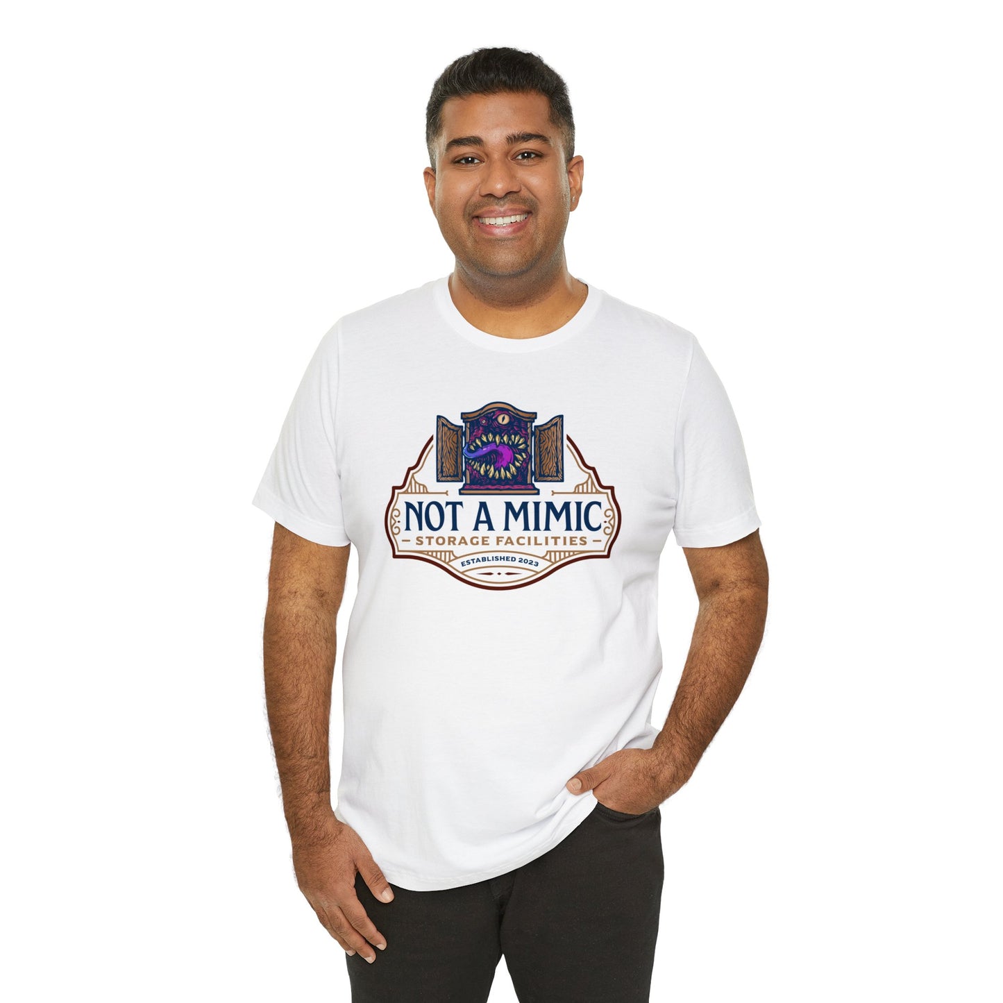Not a Mimic Storage Facilities | Side Hustle Collection | Retail Fit Fantasy Geek Cotton T-shirt