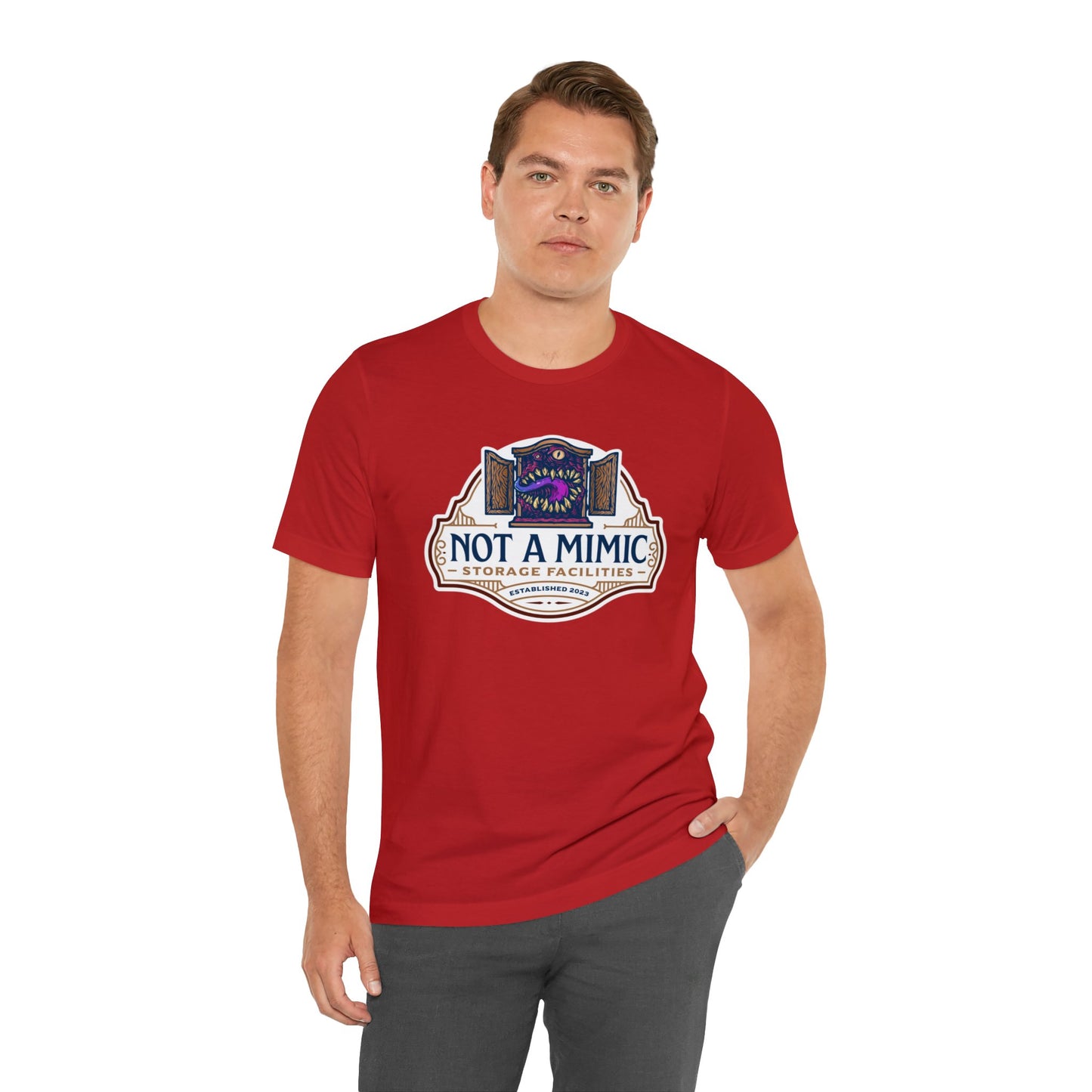 Not a Mimic Storage Facilities | Side Hustle Collection | Retail Fit Fantasy Geek Cotton T-shirt