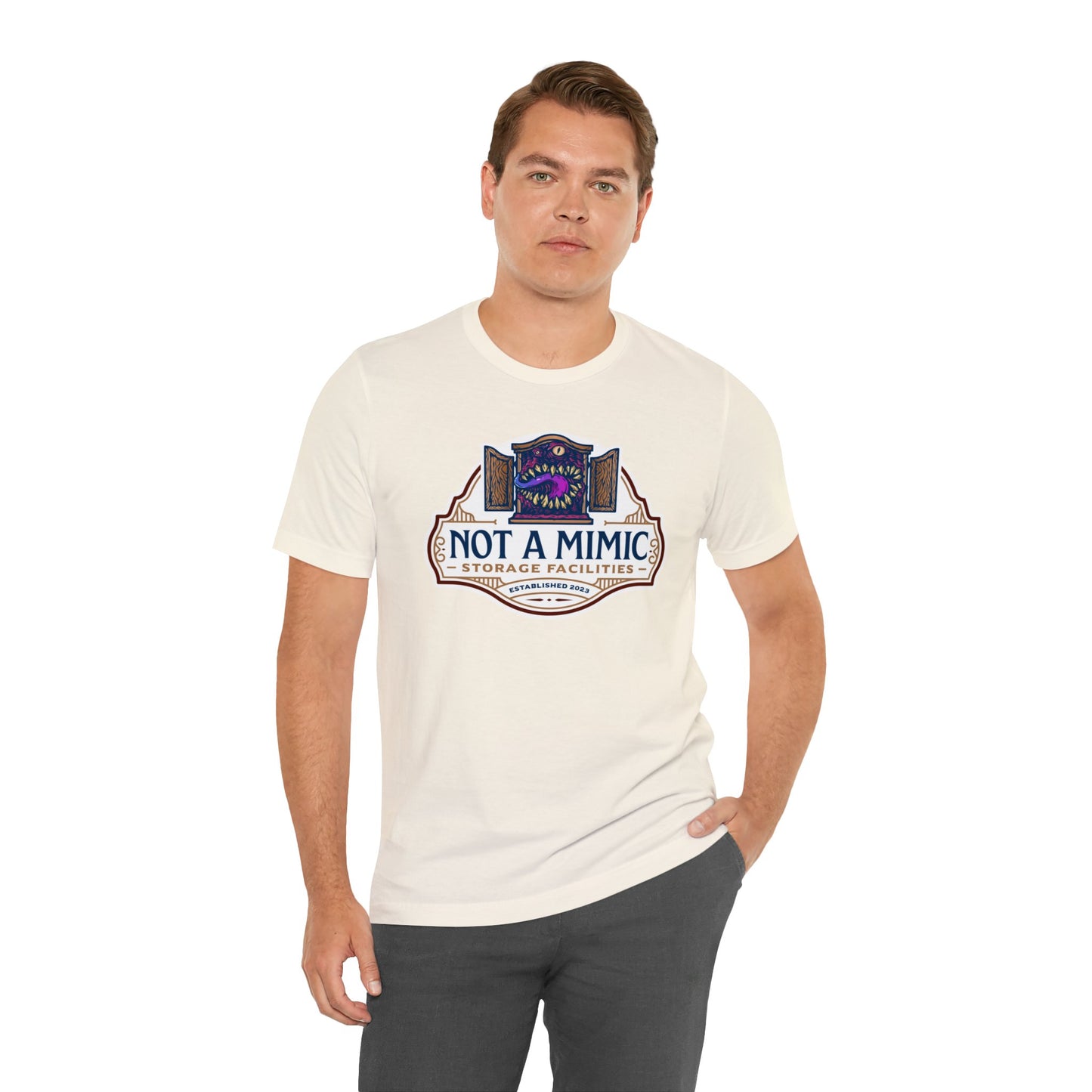 Not a Mimic Storage Facilities | Side Hustle Collection | Retail Fit Fantasy Geek Cotton T-shirt
