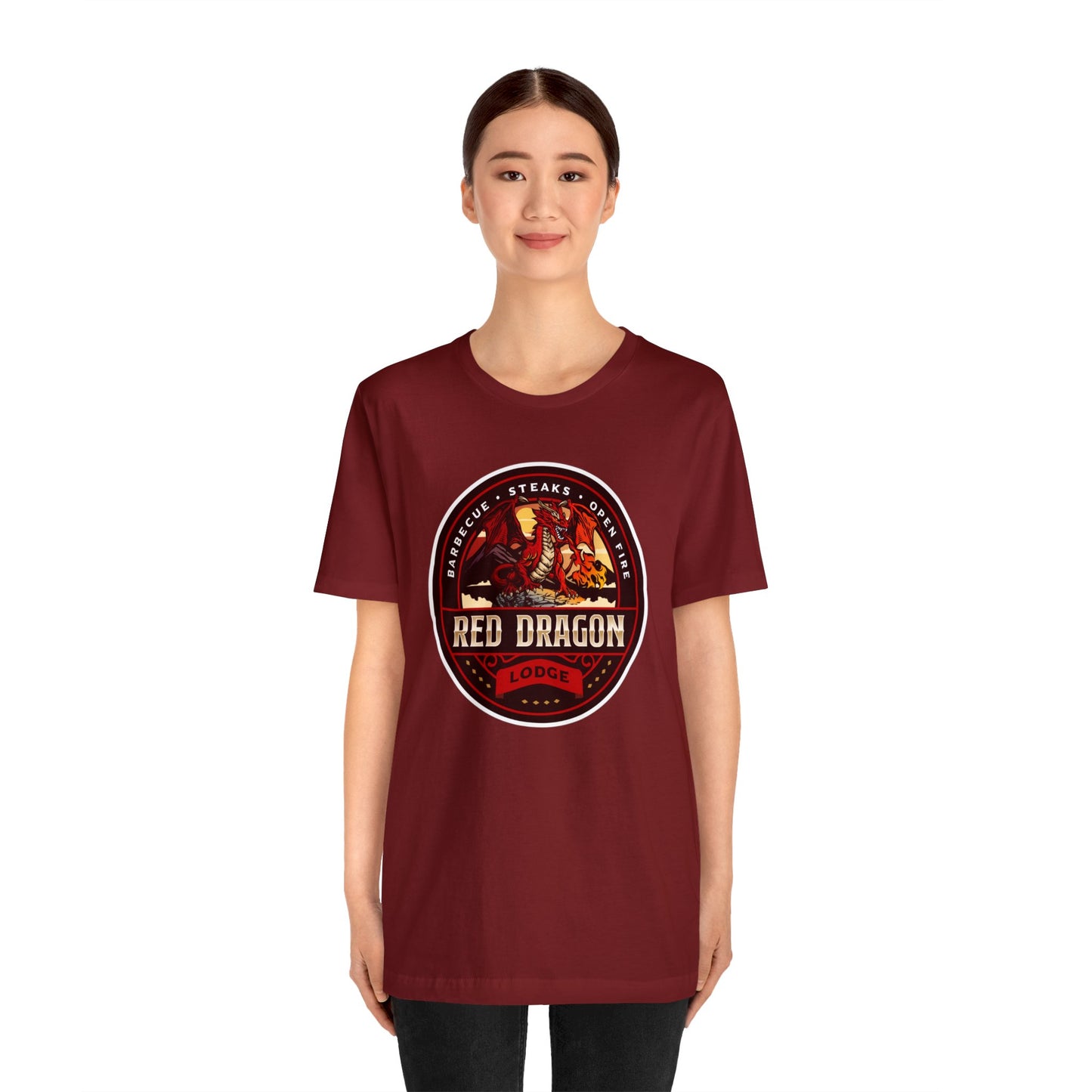 Red Dragon Lodge | Side Hustle Collection | Retail Fit Fantasy Geek Cotton T-shirt