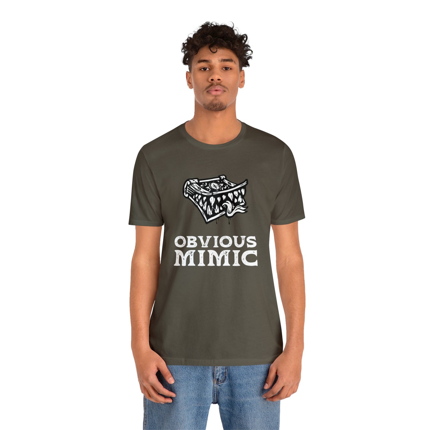 Monstrous Tome Retail Fit Fantasy Geek T-shirt | Obvious Mimic Official Collection\