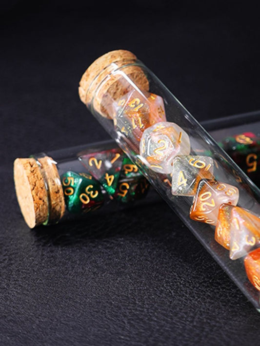 Archetypes of Power Dice - Themed 7 PC Dice Sets + Stoppered Potion Bottles