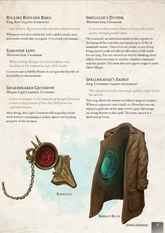 Atma's Arsenal - A Collection of 100 5e Magic Items