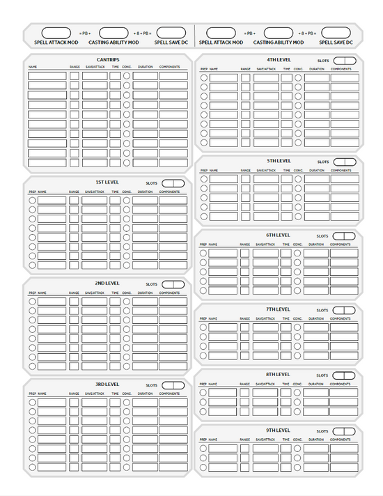 Free 5e Character Sheet (Printable + Fillable + Template) – Obvious ...
