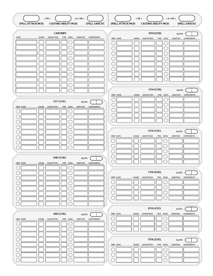 Free 5e Character Sheet (Printable + Fillable + Template) – Obvious ...