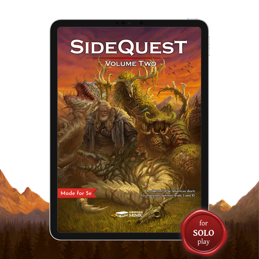 PRE-ORDER SideQuest: Volume 2 - A Collection of 5e Solo Adventure Shorts (PDF + Epub)