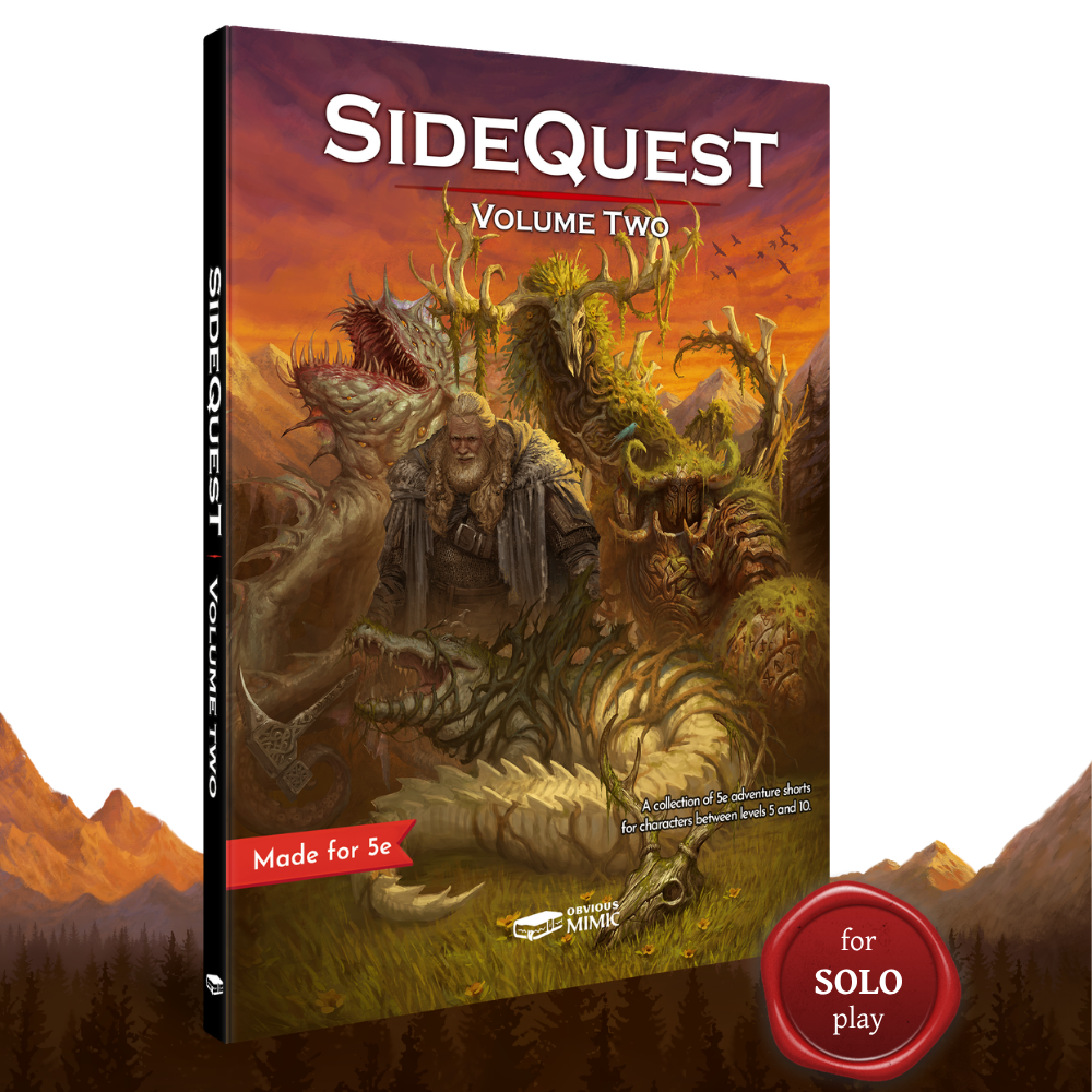 SideQuest: Volume 2 - A Collection of 5e Solo Adventure Shorts (Collectible Hardcover)