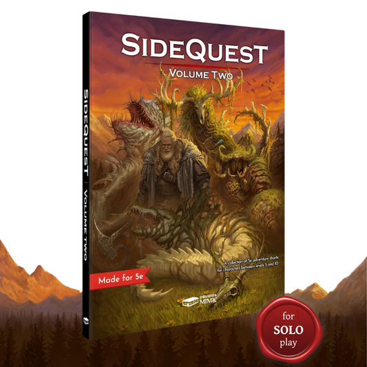 SideQuest: Volume 2 - A Collection of 5e Solo Adventure Shorts (Premium Softcover)