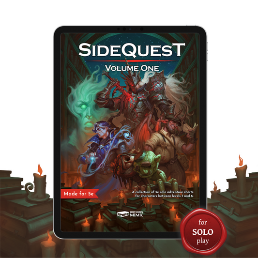 PRE-ORDER SideQuest: Volume 1 - A Collection of 5e Solo Adventure Shorts (PDF + Epub)