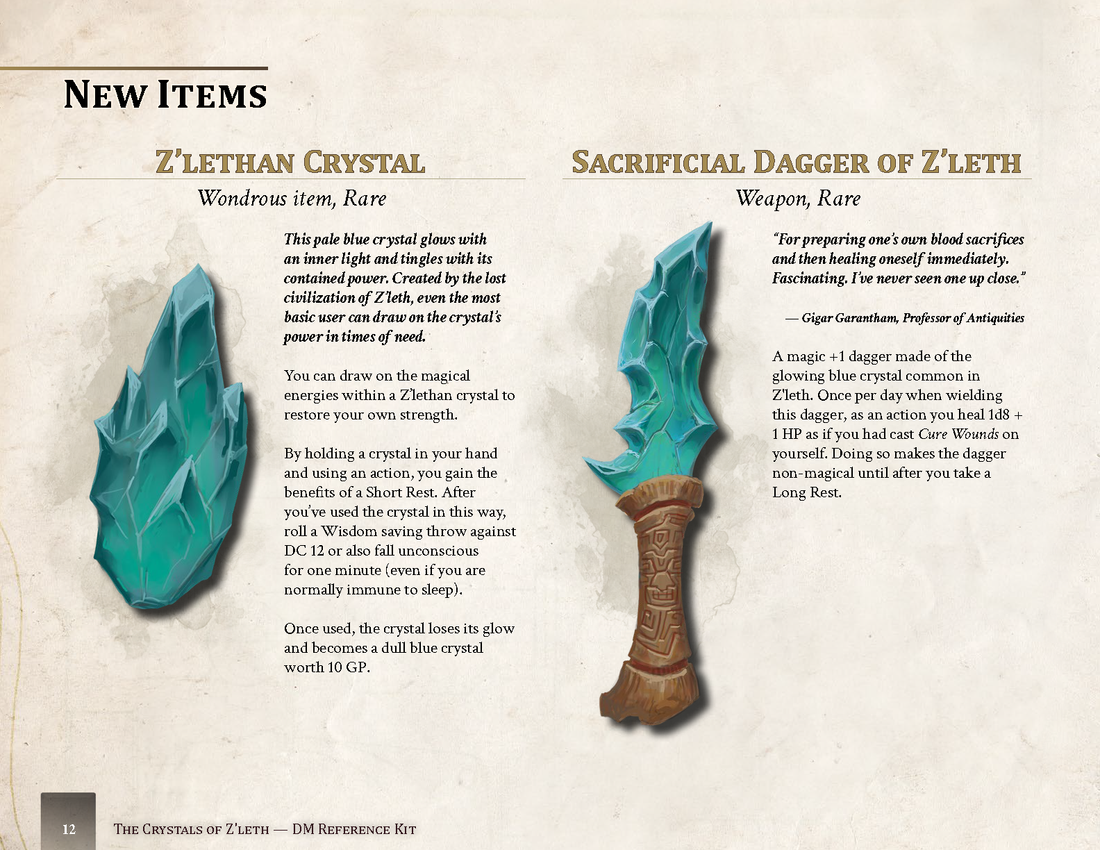 The Crystals of Z'leth - DM Reference Kit (FREE) – Obvious Mimic Press