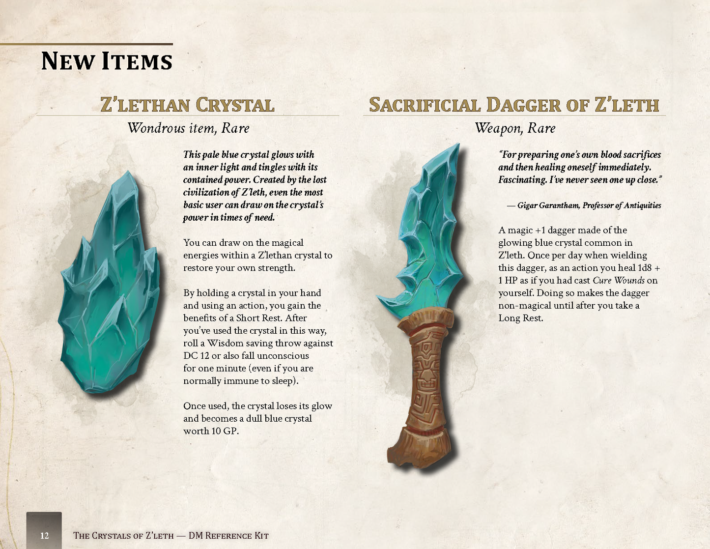 The Crystals of Z'leth - DM Reference Kit (FREE)