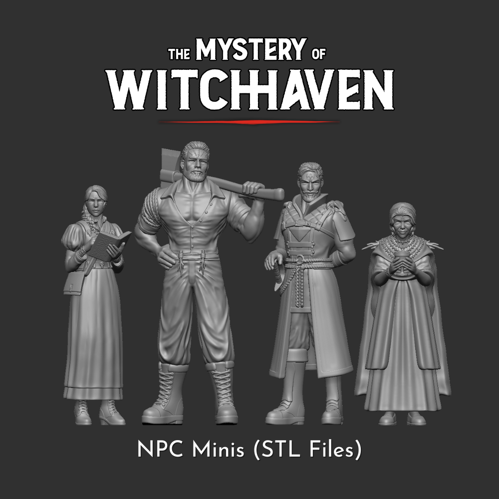 The Mystery of Witchhaven NPC Minis (Digital STL Files)