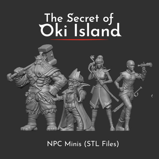 The Secret of Oki Island NPC Minis (Digital STL Files)