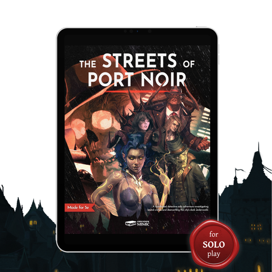 PREORDER The Streets of Port Noir - A 5e Solo Adventure (PDF + Epub)