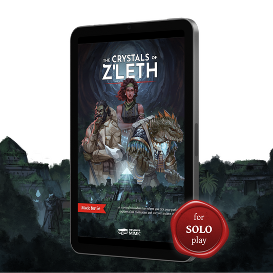 The Crystals of Z'leth - An Extended 5e Solo Adventure (PDF + Epub)